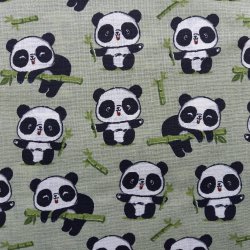 Baumwollstoff "Panda lindengrün"