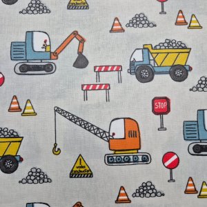 Beschichtete Baumwolle "Baustelle grau"