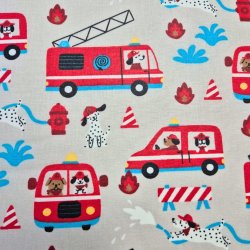 Beschichtete Baumwolle "Feuerwehr grau"