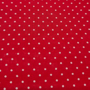 Beschichtete Baumwolle "Kleine Punkte rot/weiss"