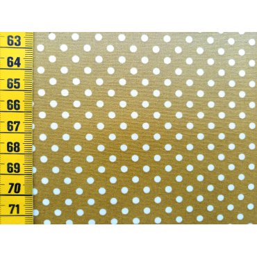 Beschichtete Baumwolle "Punkte senf 3mm"