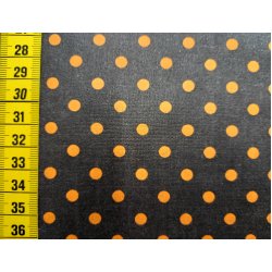 Beschichtete Baumwolle "Punkte braun/orange"