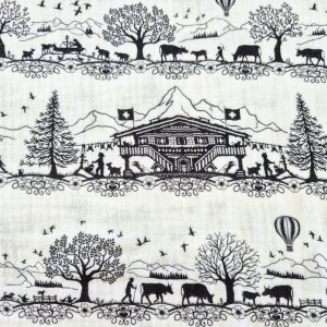 Musselin Stoff "Scherenschnitt weiss"