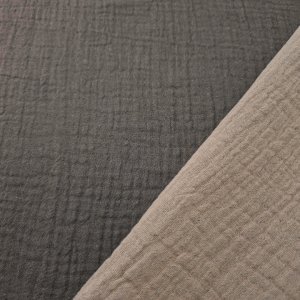 Musselin Stoff "Zweifarbig braun/hellbraun"