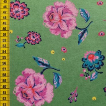 Sommersweat "Buschblume grün"