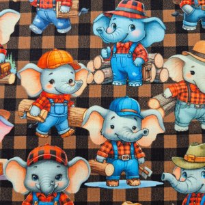 French Terry "Elefant Baumeister braun"