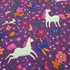 French Terry "Einhorn bordeaux"