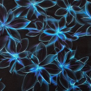 Jersey Stoff "Blüten blau"