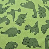 Jersey Stoff "Dinos oliv"