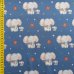 Jersey Stoff "Elefant mit Apfel blau"