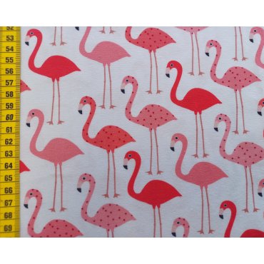 Jerseystoff "Flamingo weiss"