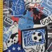 Jersey Stoff "Fussball blau"