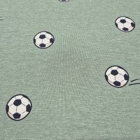 Jersey Stoff "Fussball grün meliert"