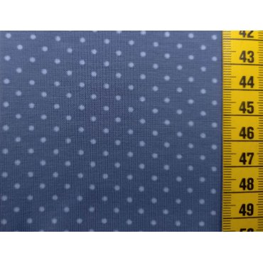 Jerseystoff "Kleine Punkte jeansblau/hellblau"