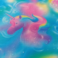 Jersey Stoff "Magisches Einhorn türkis/rosa"