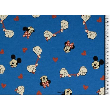 Jerseystoff "Mickey Mouse Love blau"