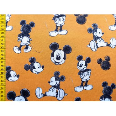 Jerseystoff "Mickey Mouse senf"