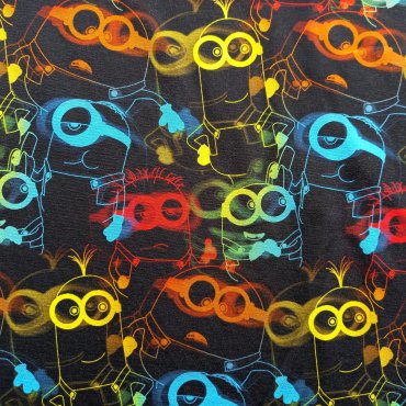 Jerseystoff "Minions schwarz"