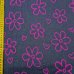 Jersey Stoff "Pinke Blumen dunkelblau"