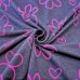 Jersey Stoff "Pinke Blumen dunkelblau"