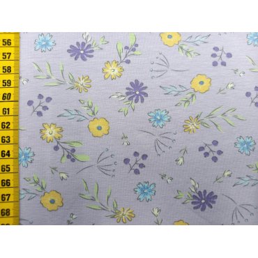 Jerseystoff "Strauchblumen lila"