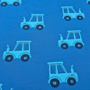 Jersey Stoff "Traktor blau"