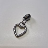 Zipper / Schieber "Herz schwarz" für Reissverschluss