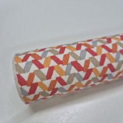 Selbstklebende Baumwolle "Zacken orange"