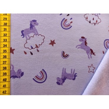 Alpenfleecestoff "Pferd lila"