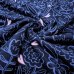 Soft Sweat Stoff "Blumen dunkelblau"
