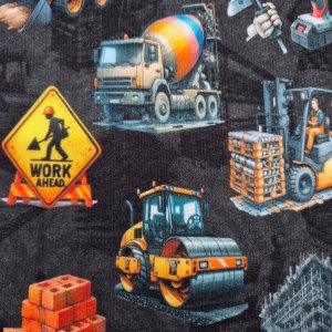 Sweat Stoff "Baustelle schwarz"