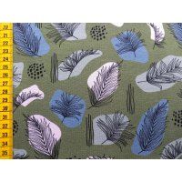 Sweatshirtstoff "Blätterwedel oliv"