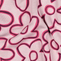 Sweat Stoff "Blumen rosa"