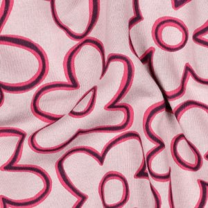 Sweat Stoff "Blumen rosa"