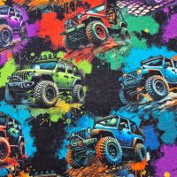 Sweat Stoff "Jeep bunt"