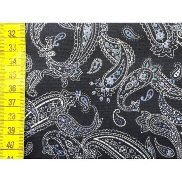 Baumwollstoff "Paisley dunkelblau"