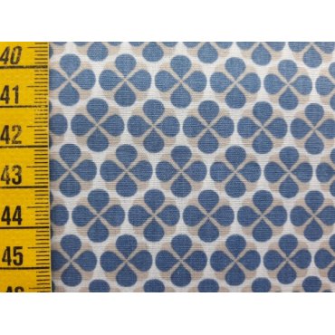 Reststück Baumwollstoff "Vier-Kleeblatt blau" 39cm Fr. 7.-