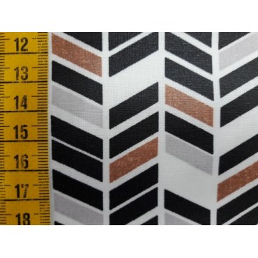 Beschichtete Baumwolle "Pfeil schwarz/braun"