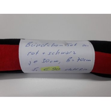 Bündchenset "Duo rot/schwarz je 30cm"