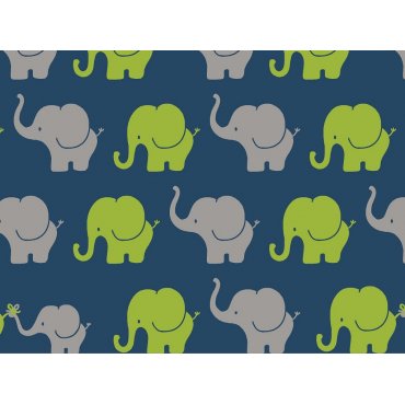 Jerseystoff "Elefantenparade dunkelblau/lime"