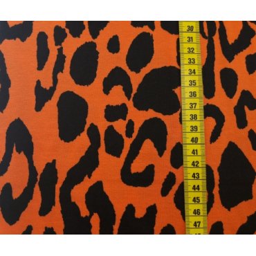 Jerseystoff "Leopardenmuster orange"
