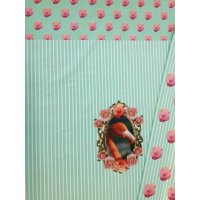 Jerseystoff "Panel Flamingo mint"