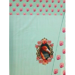 Jerseystoff "Panel Flamingo mint"