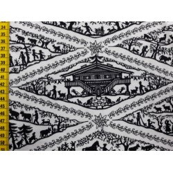 Jerseystoff "Scherenschnitt weiss/schwarz"