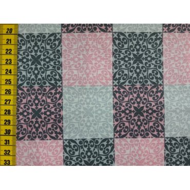 Baumwollstoff "Klaranähta Quadrat rosa"