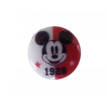 Knopf "Mickey 1928 rot/weiss"