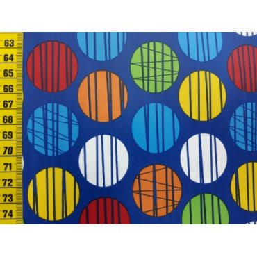 Reststück Regenstoff "Punkte blau" 50 x 70cm Fr. 6.-