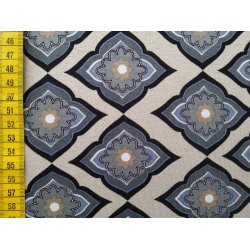 Viskosejersey "Blumenquadrat beige"