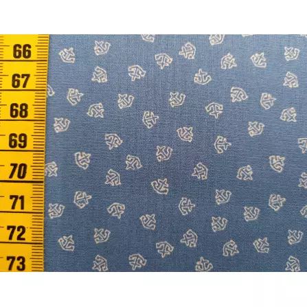 Baumwollstoff "Kleine Anker jeansblau"