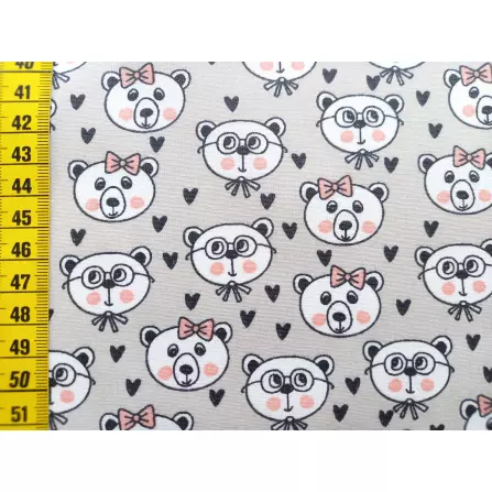 Beschichtete Baumwolle "Bärenkopf beige"